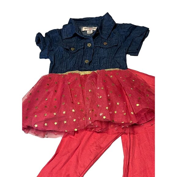 Nanette Lepore Infant Girls Set Size 12 months Pink Glitter Metallic Star Dark C - Picture 3 of 9